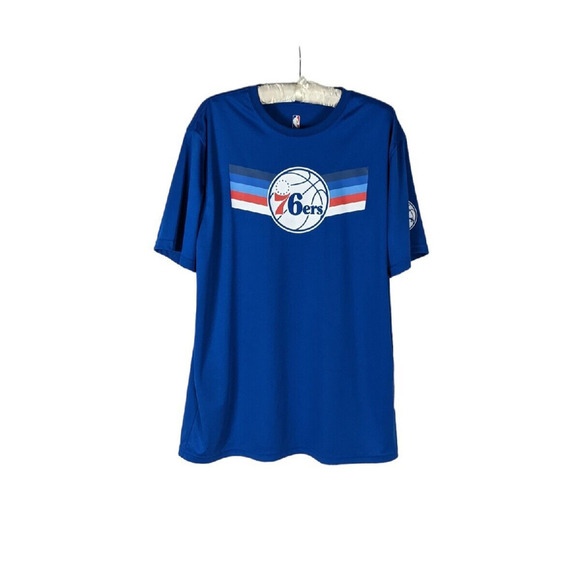 NBA Other - NBA Sz XL Men's Blue Philadelphia 76ers Basketball Graphic Logo Short Sleeve Top
